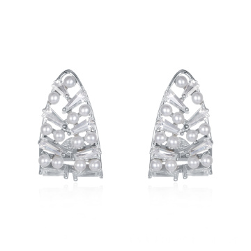 Genuine Pearl Silver Jewelry 925 Sterling Earings